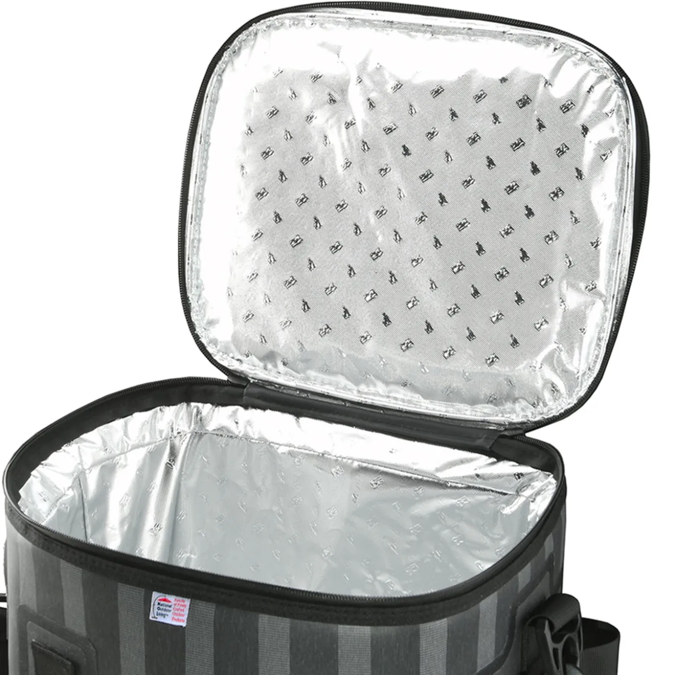 15 in. Easy Tote Soft Cooler Gray Striped