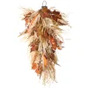 30 in. Fall Teardrop with Raffia Leaves, Corn Cobs, Berry Clusters