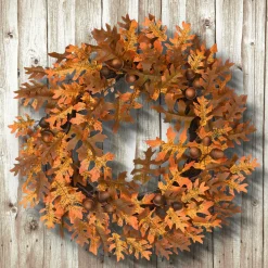 24 in. Fall Wreath with Acorns, Oak Leaves