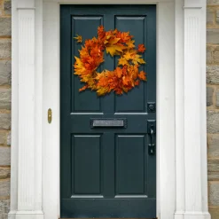 24 in. Fall Wreath with Maple Leaves