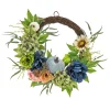 22 in. Fall Wreath with Mixed Leaves, Hydrangea, Peony and Pumpkin