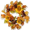 24 in. Fall Wreath with Sunflowers, Pinecones, Berry Clusters, Corncobs, Maple Leaves