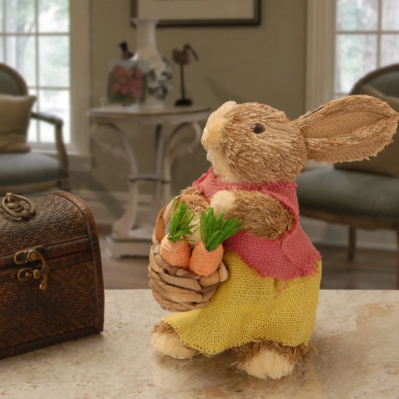 10 in. Female Dainty Brown Easter Bunny Table Decoration