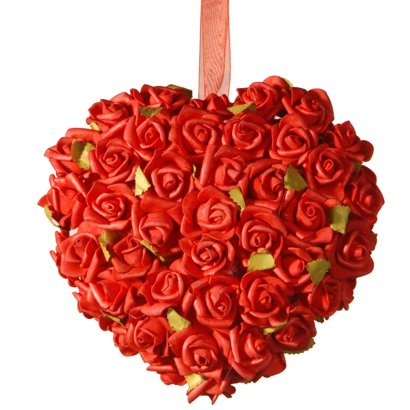 7 in. Floral Red Roses Heart