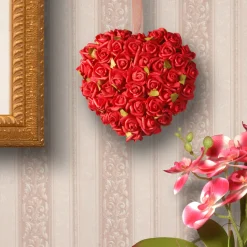 7 in. Floral Red Roses Heart