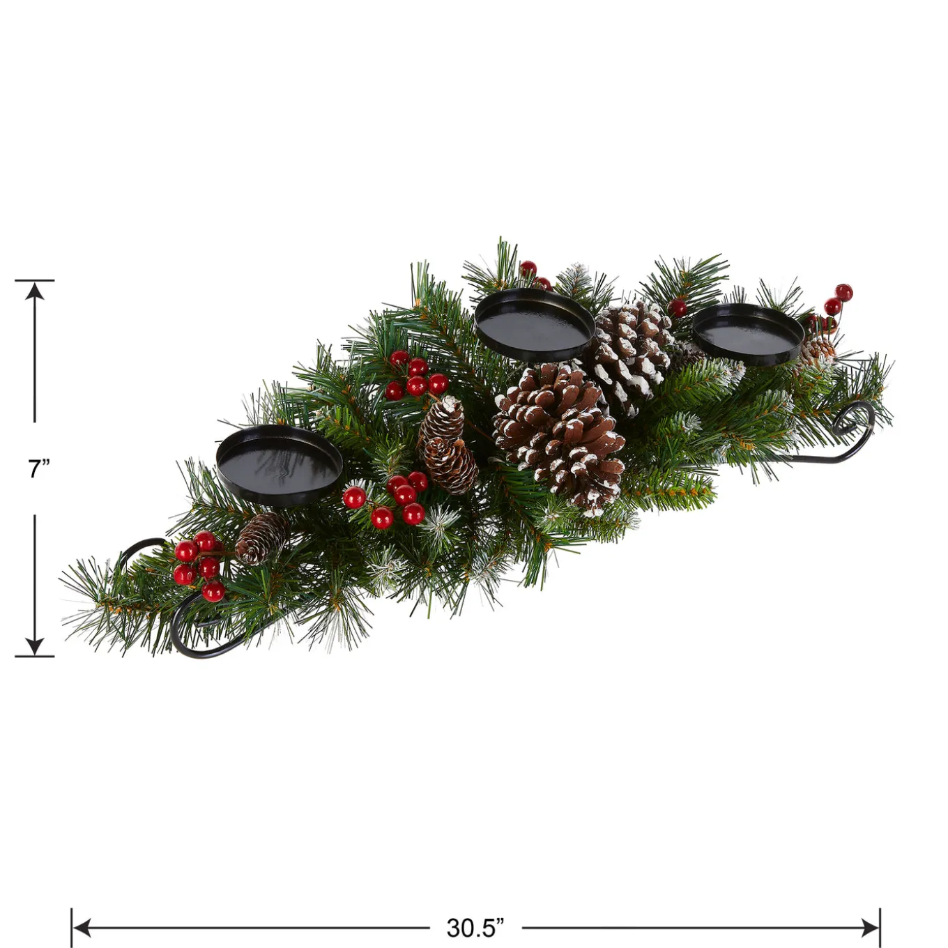 30 in. Frosted Berry Frosted Berry Centerpiece and Candle Holder