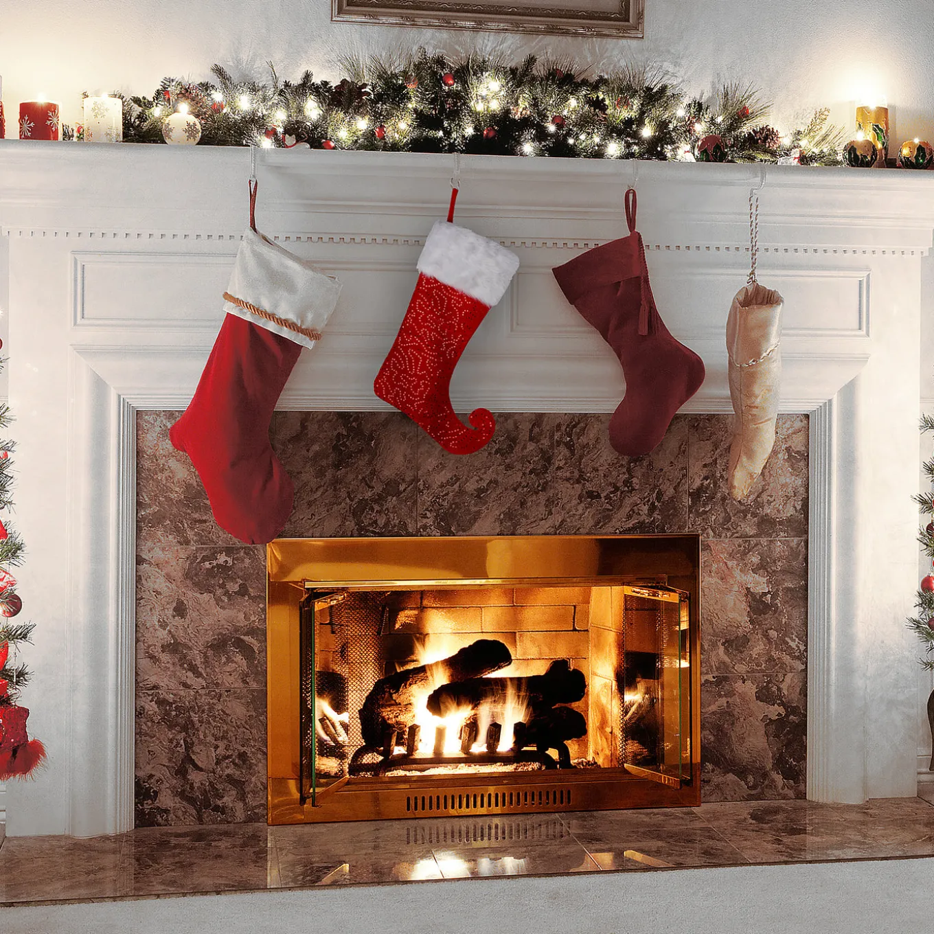 21 in. General Store Collection Jester Style Red Stocking