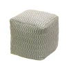 16 in. Gray Hand Woven Pouf Ottoman