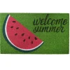 30 in. Green Welcome Summer Watermelon Coir Doormat