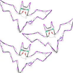 25 in. Halloween Bat Trio Lighted Sign Decoration with LED Lights