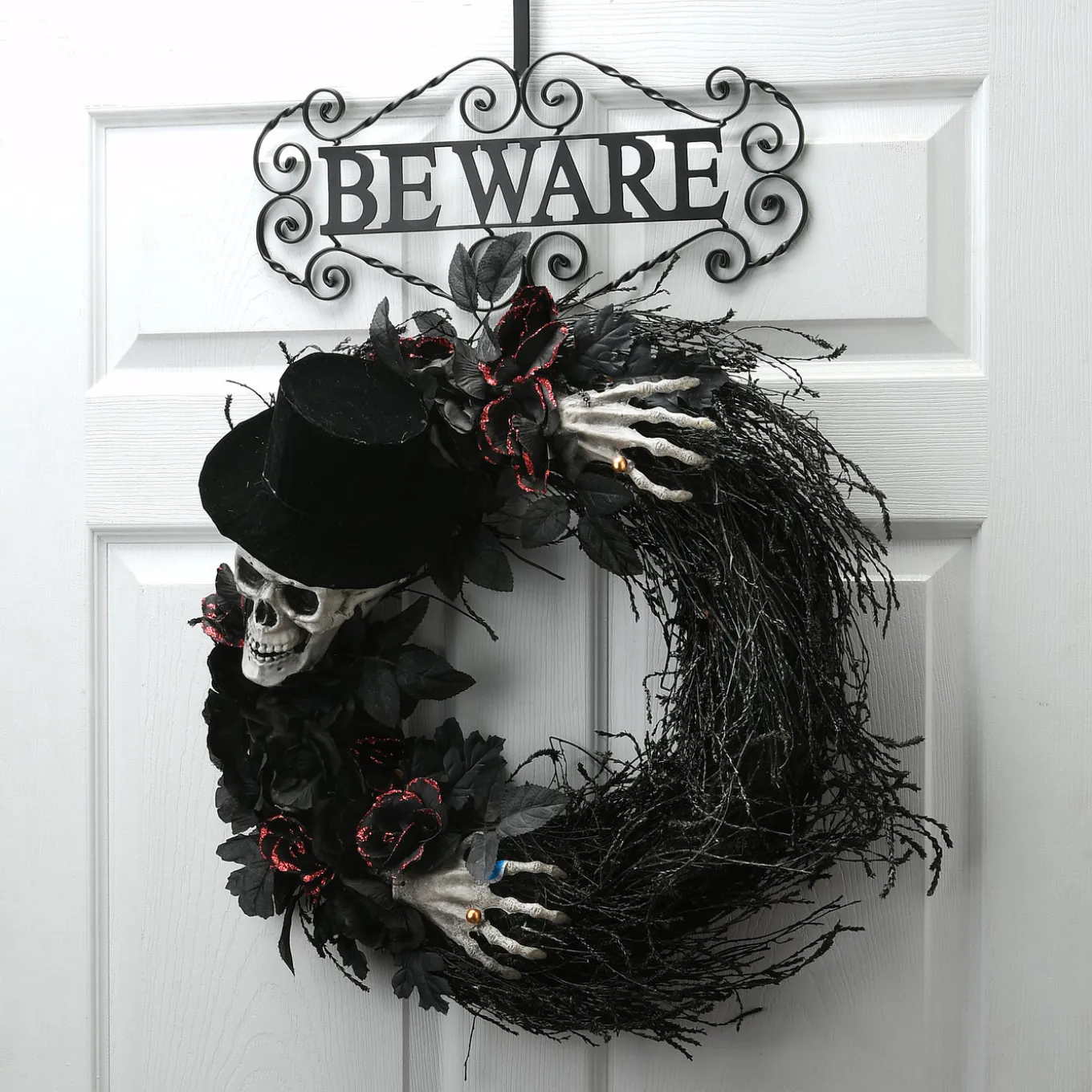 16 in. Halloween Beware Wreath Hanger