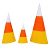 3 in. Halloween Candy Corn Cones Outdoor Lawn Decoration with LED Lights