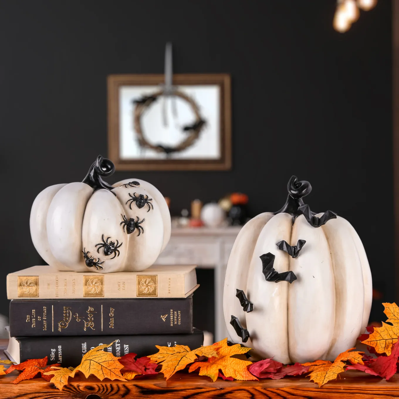 9 in. Halloween Crawling Bats Pumpkin Tabletop Decoration