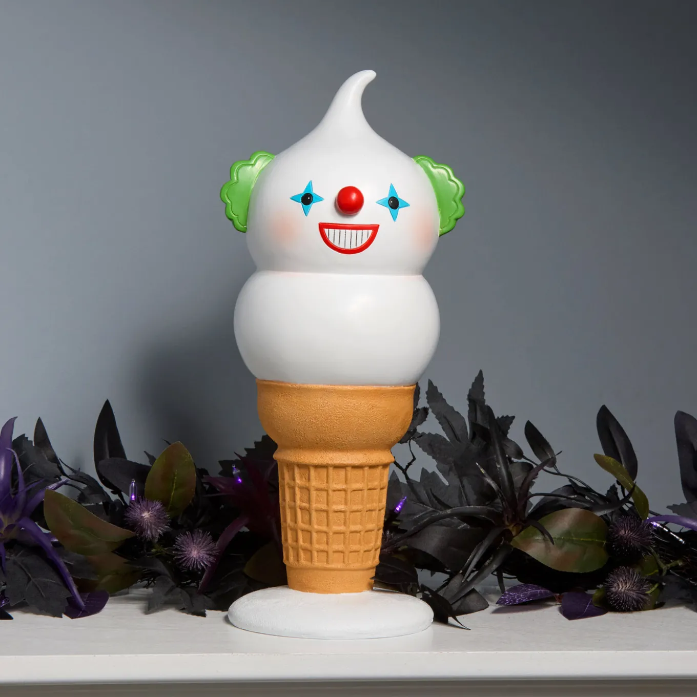 14 in. Halloween Creepy Clown I-Scream Cone Tabletop Decoration
