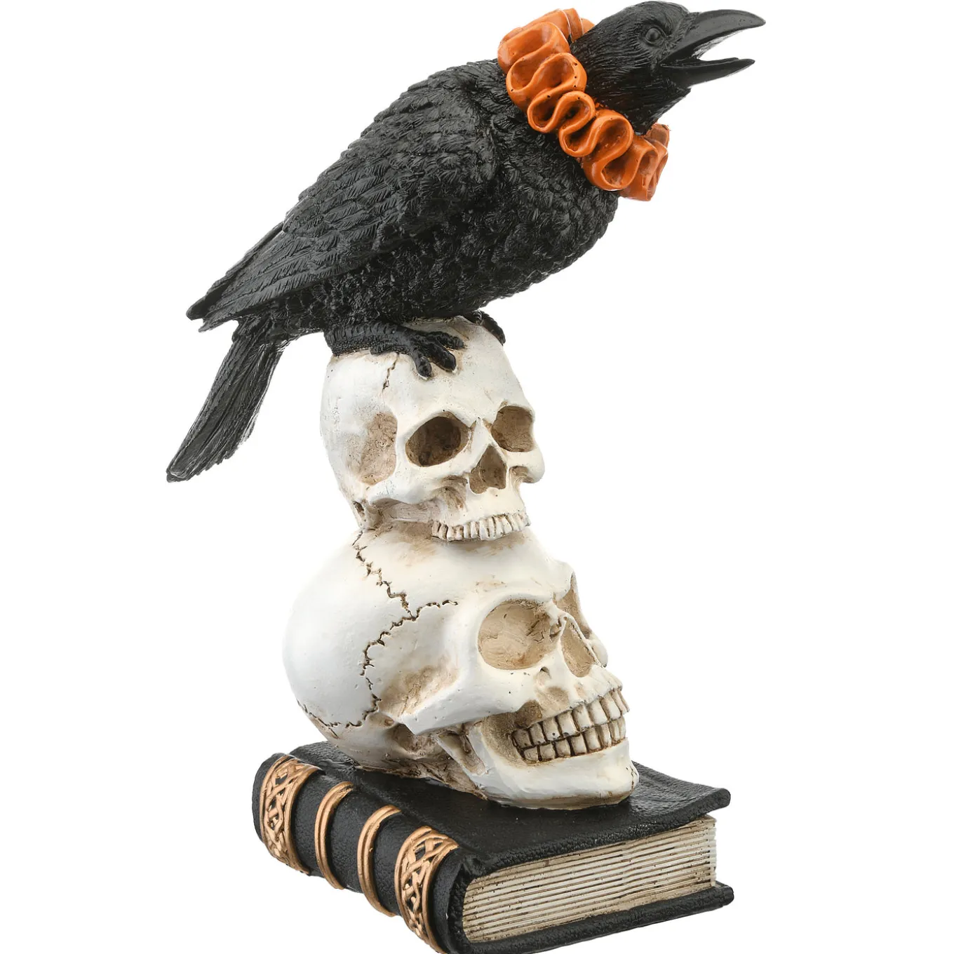 11 in. Halloween Crow and Skulls Decoration