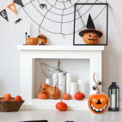 15 in. Halloween Floating Eyes Metal Pumpkin Decoration