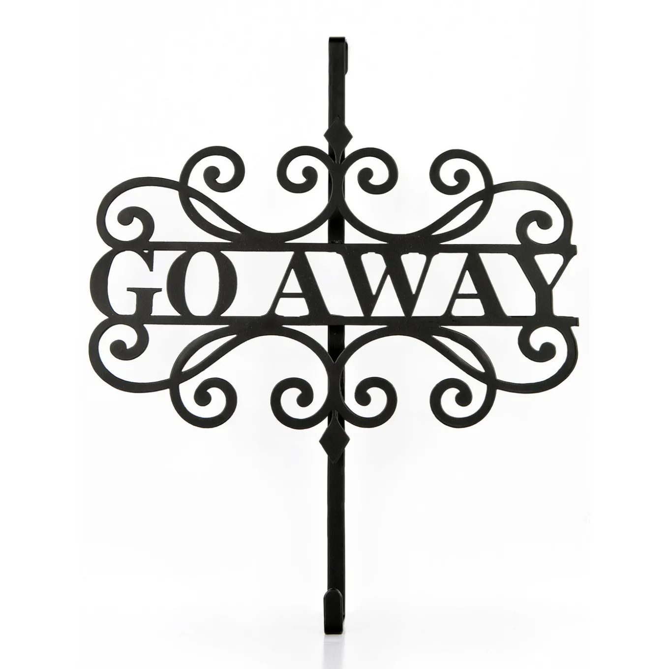 17 in. Halloween Go Away Metal Wreath Hanger
