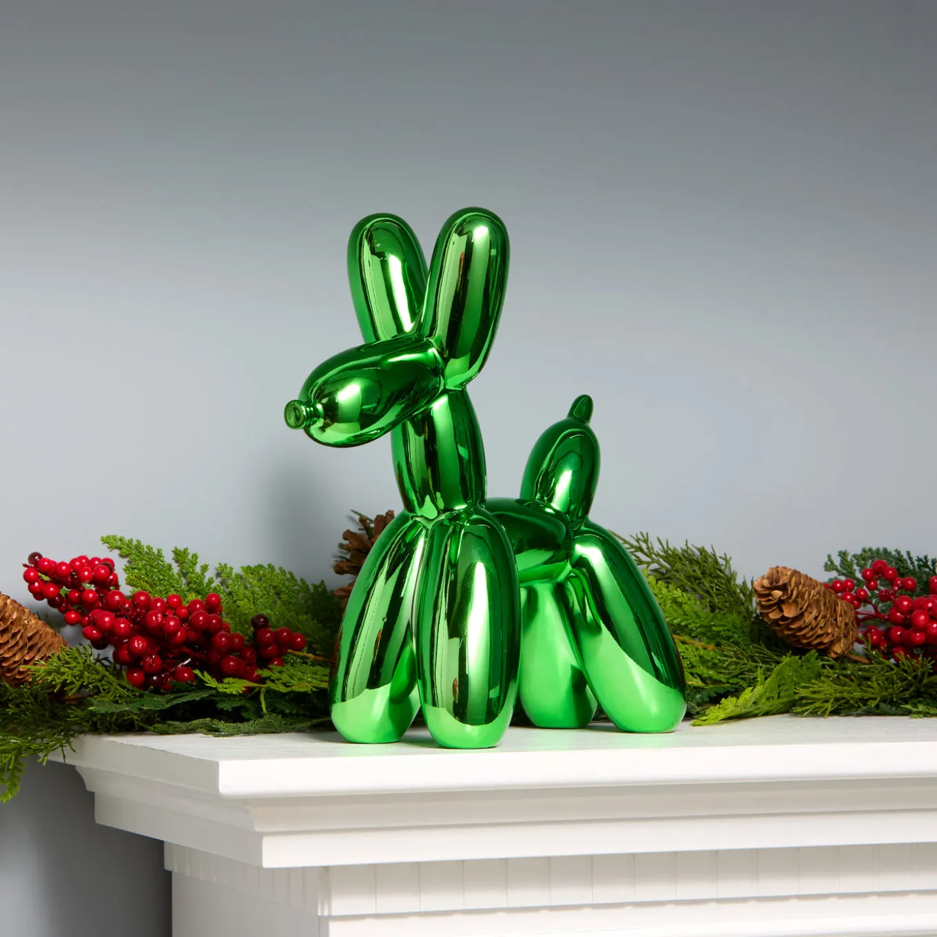 11 in. Halloween Green Balloon Dog Figurine