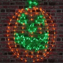 44 in. Halloween Jack O Lantern Lighted Sign Decoration with LED Lights