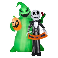 78 in. Halloween Jack Skellington and Oogie Boogie Inflatable Decoration
