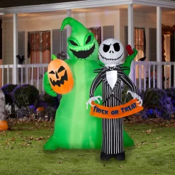 78 in. Halloween Jack Skellington and Oogie Boogie Inflatable Decoration