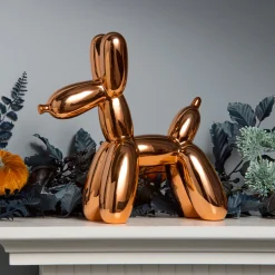 11 in. Halloween Orange Balloon Dog Figurine