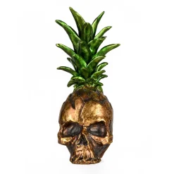 14 in. Halloween Pineapple Skull Tabletop Decoration