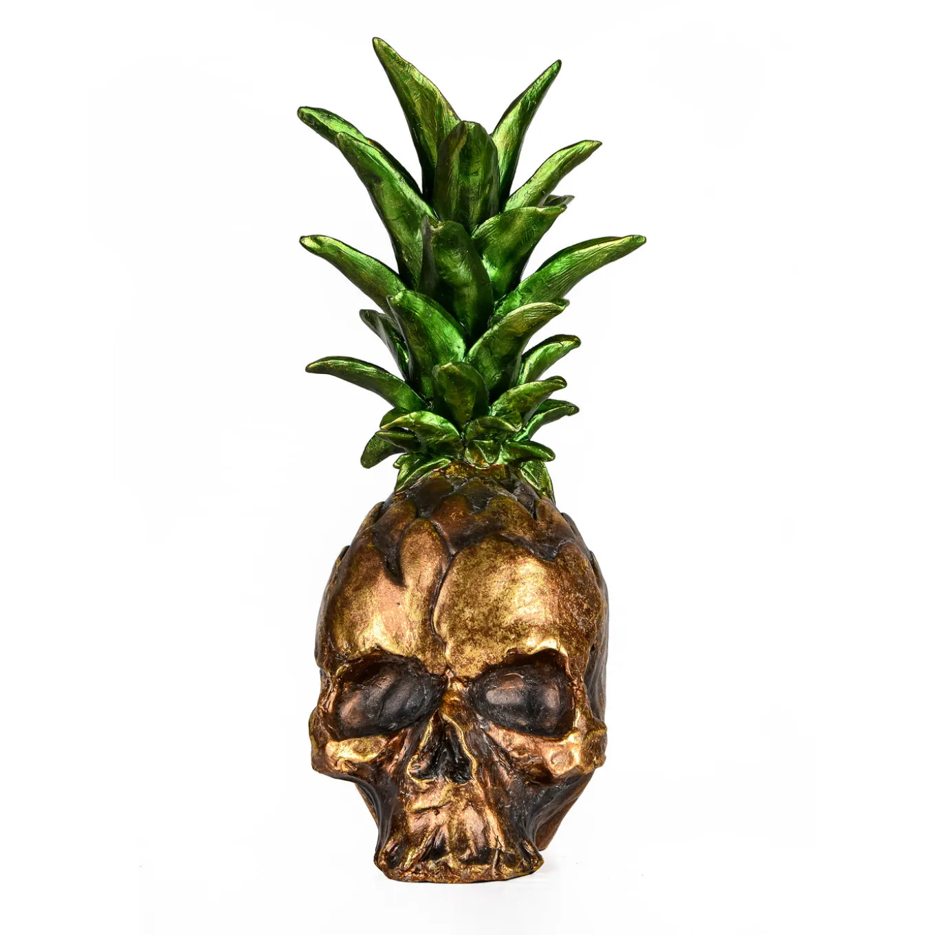 14 in. Halloween Pineapple Skull Tabletop Decoration