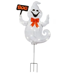 31 in. Halloween Pre-Lit Boo Ghost Lawn Decoration with LED Lights