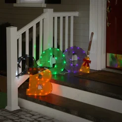 23 in. Halloween Pre-Lit BOO Light Up Sign Outdoor Decoration with LED Lights