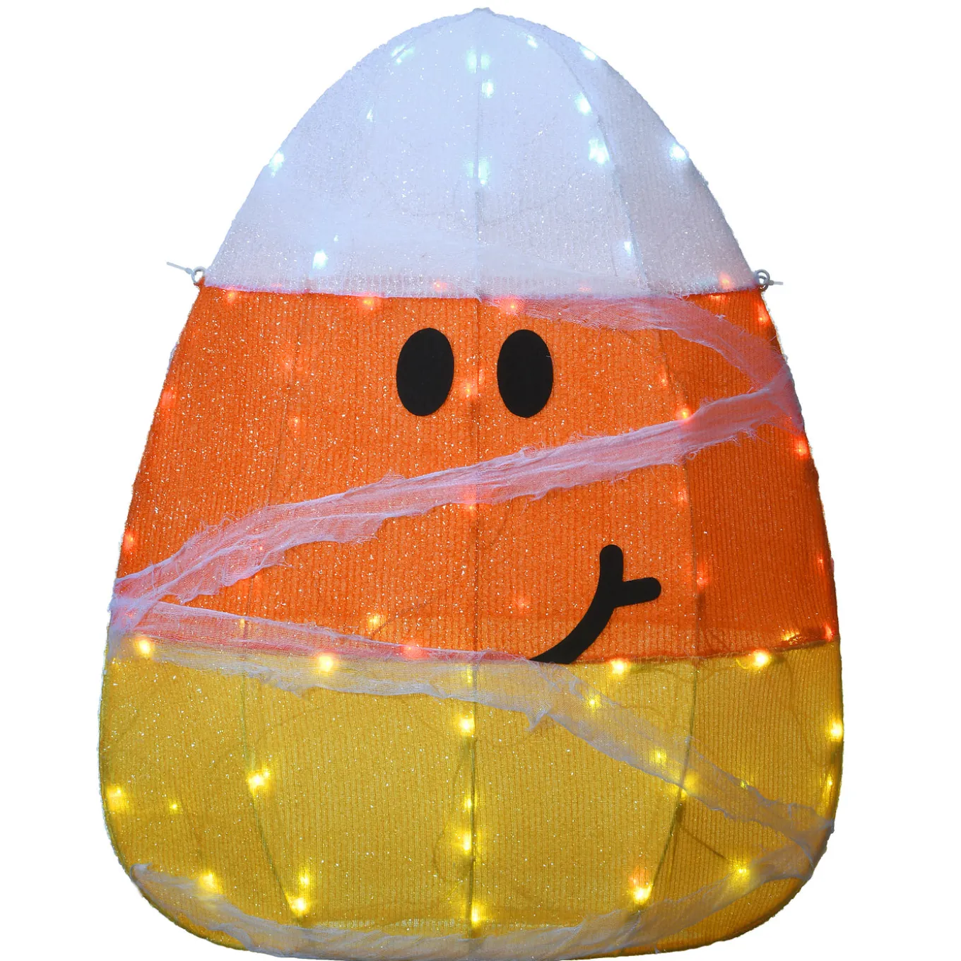 28 in. Halloween Pre-Lit Candy Corn Mummy Outdoor Decoration with LED Lights