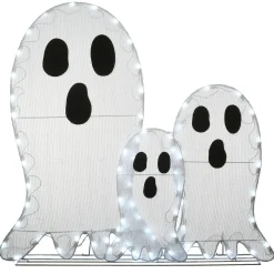 36 in. Halloween Pre-Lit Ghost Trio Outdoor Decoration with LED Lights