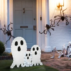 36 in. Halloween Pre-Lit Ghost Trio Outdoor Decoration with LED Lights