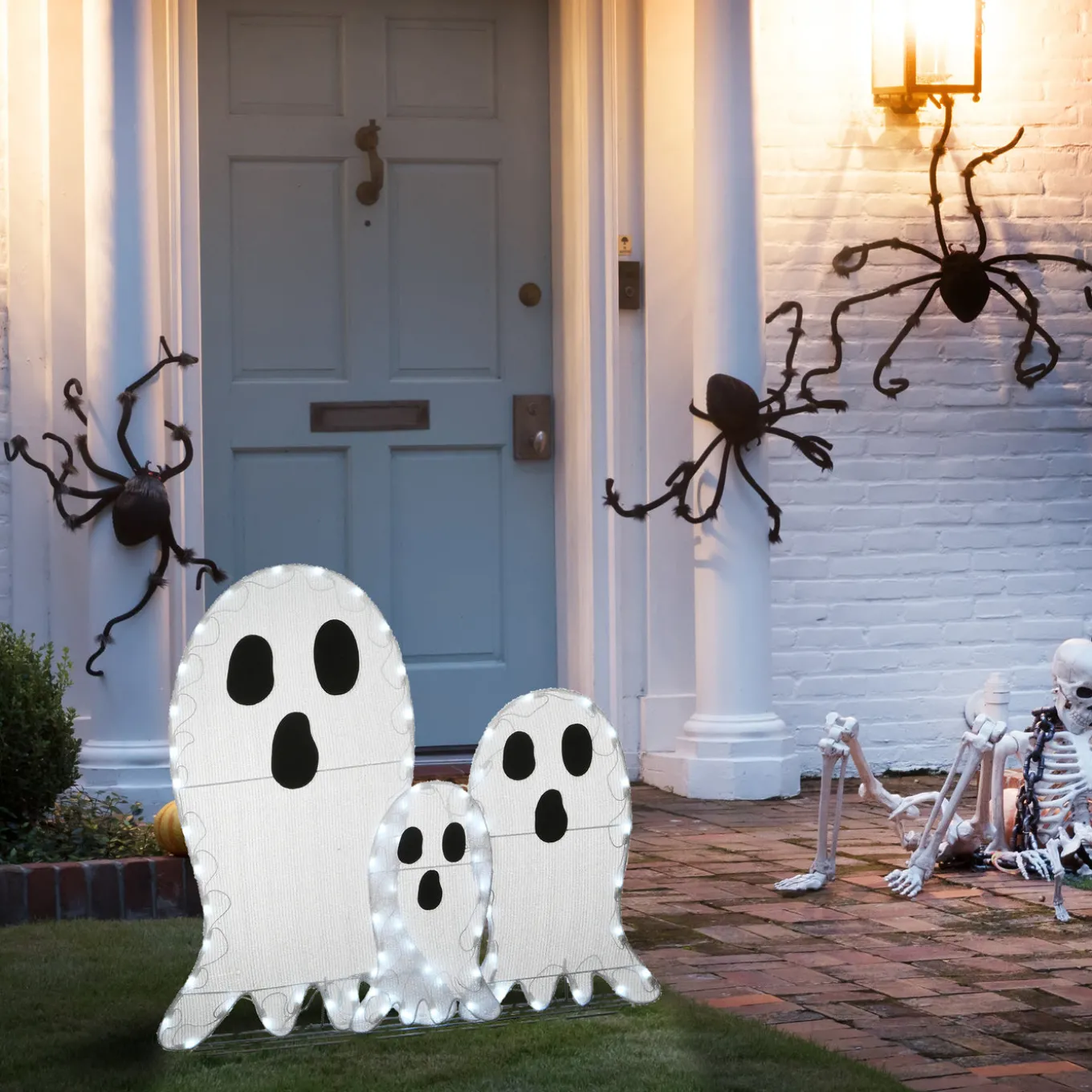 36 in. Halloween Pre-Lit Ghost Trio Outdoor Decoration with LED Lights