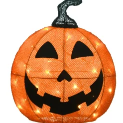 16 in. Halloween Pre-Lit Smiling Jack O Lantern Outdoor Decoration with LED Lights