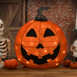 16 in. Halloween Pre-Lit Smiling Jack O Lantern Outdoor Decoration with LED Lights