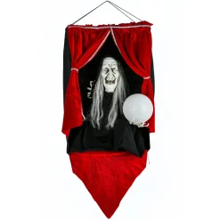 28 in. Halloween Pre-Lit Sound Activated Animated Fortune Teller with LED Lights