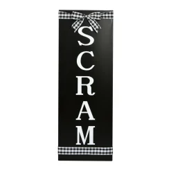 30 in. Halloween Scram Hanging Porch Sign Decoration