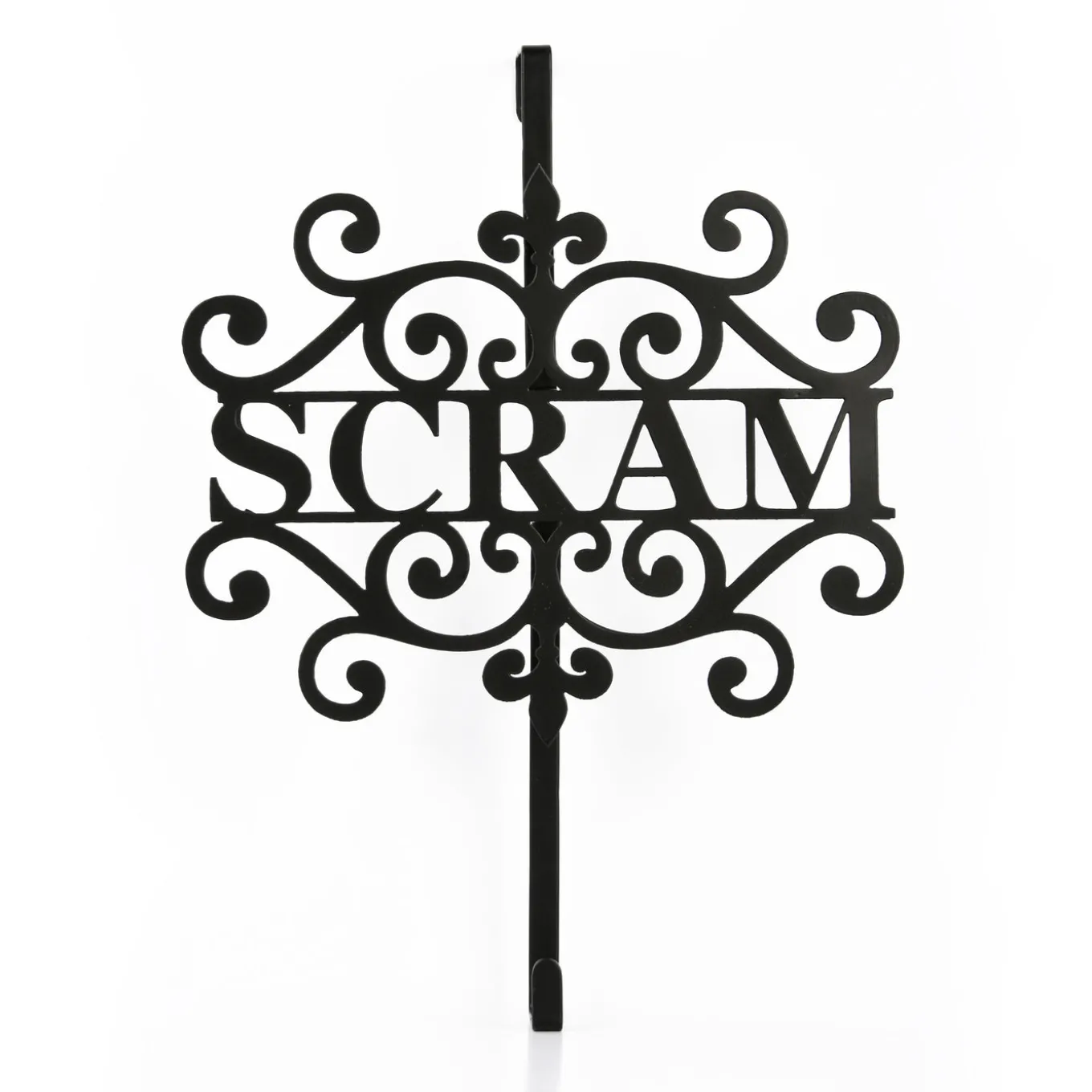 16 in. Halloween Scram Metal Wreath Hanger