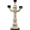 12 in. Halloween Skeleton Candelabra Holds Three Candles