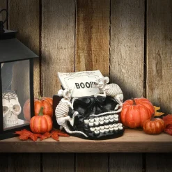 8 in. Halloween Skull Shaped Typewriter Decoration