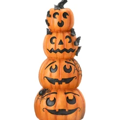 39 in. Halloween Stacked Smiling Jack-O-Lanterns Decoration