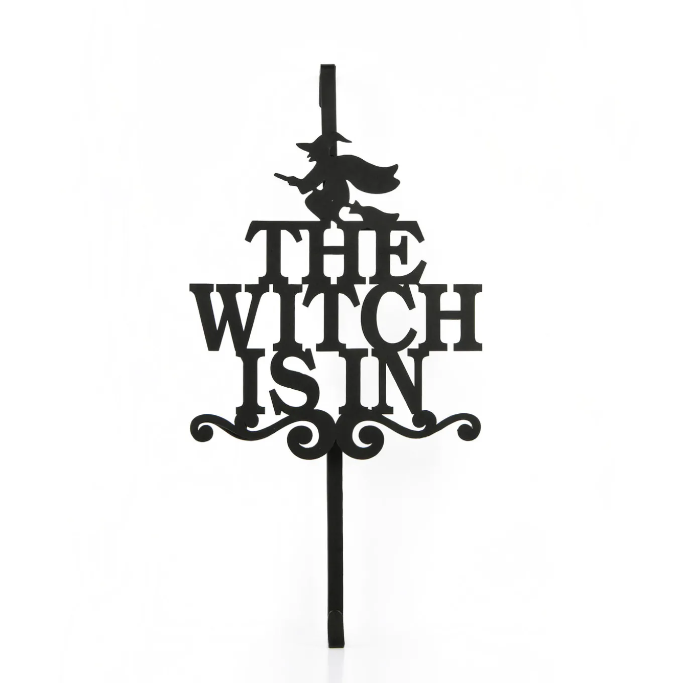 18 in. Halloween The Witch Is In Metal Wreath Hanger