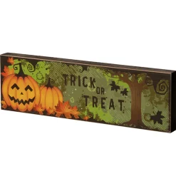 4 in. Halloween Trick Or Treat Table Sign Decoration