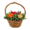10 in. Handcrafted Multicolor Floral Basket
