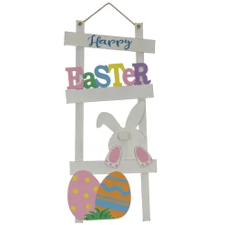 36 in. Happy Easter Hanging Wall Decoration with Bunny and Eggs