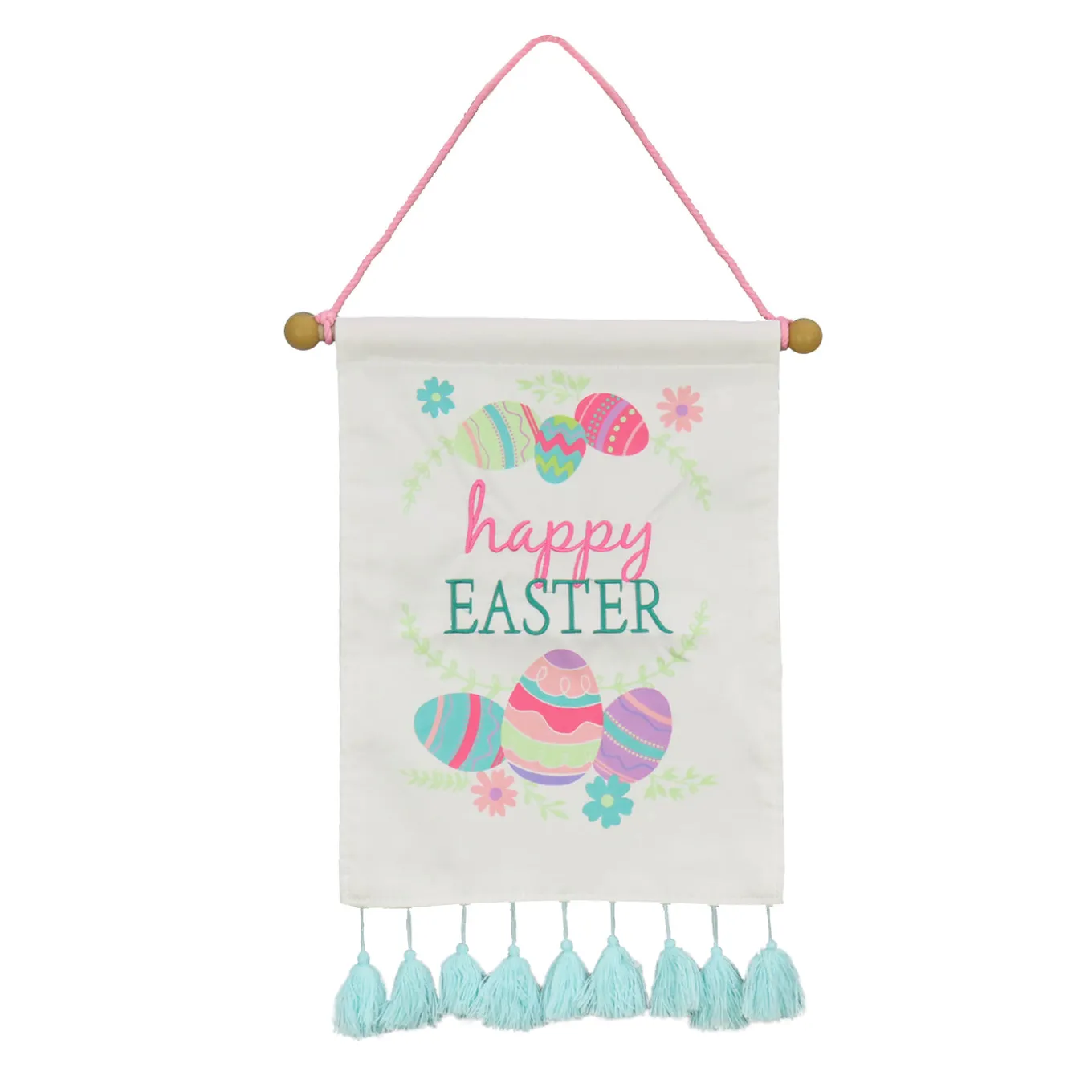 19 in. Happy Easter with Eggs Hanging Banner Decoration