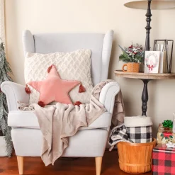 16 in. HGTV Home Collection Star Shape Pillow, Blush