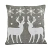 18 in. HGTV Home Collection Reindeer and Snowflakes Pillow
