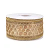 2.5 in. HGTV Home Collection Dupioni Gold Beaded Ribbon